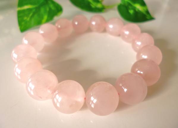 ☆愛と美の女神☆若さ☆健康☆ローズクォーツ☆ ☆12mm☆ ☆16cm☆拍卖