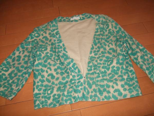 良品○sujetヒョウ柄カーディガンボレロ○38拍卖