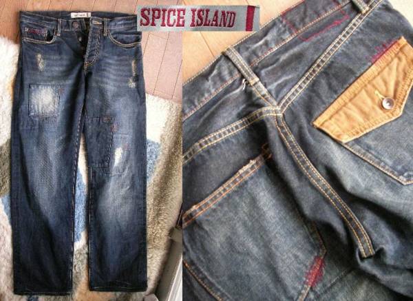 SPICE ISLAND つぎあて パッチワーク デニム ジーンズ サイズ31 即決あり 早い者勝ち拍卖