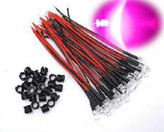 配線加工済みLED 12V用 ピンク200本 送料込み ブラケット付き拍卖