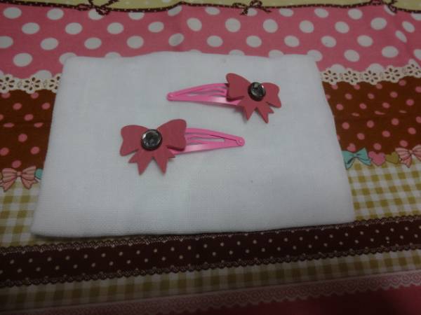 cache*cache リボンヘアピン 2個セット(ピンク・ピンク)拍卖