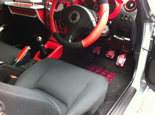 サイドブレーキカバーレザーレッド 赤 パーキングブレーキ 車 汎用 カー用品 アクセサリー 車内 シフトノブ ハンドルカバー のお供に 車拍卖