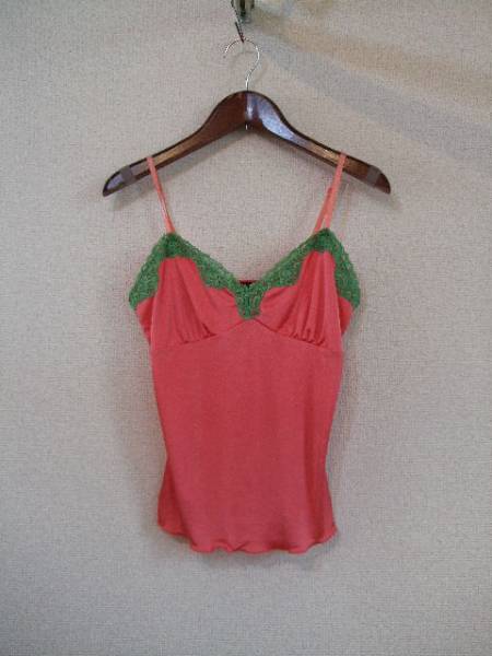 ラブボート ピンク緑レース付キャミソール(USED)70514拍卖
