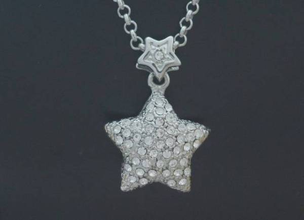 送料無料 ラインストーン 大人気のツインスターネックレス 新品拍卖