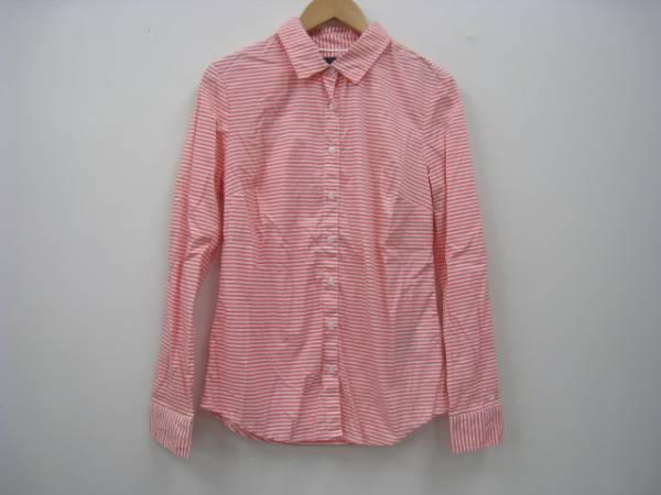 トミーヒルフィガー ピンク ボーダー シャツ M拍卖