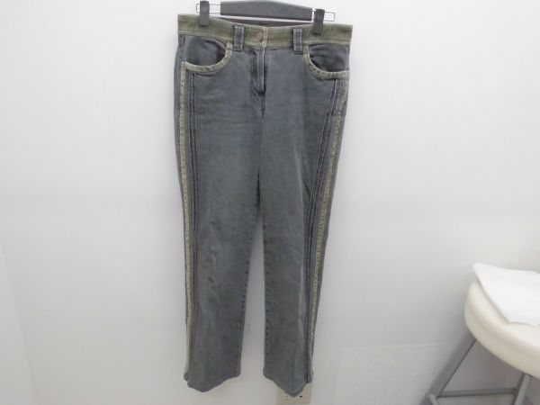 伊太利屋(イタリヤ)サイドステッチベロア部分使いパンツ☆9号拍卖