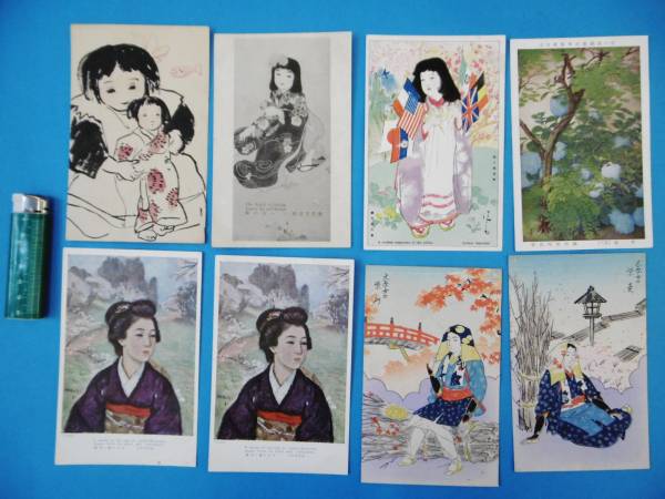 古い★美人画など・美術・アート絵葉書16枚まとめて★拍卖