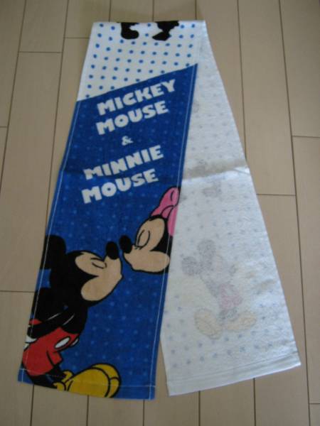 【新品】ディズニーミッキー&ミニー★マフラータオル(ブルー)拍卖