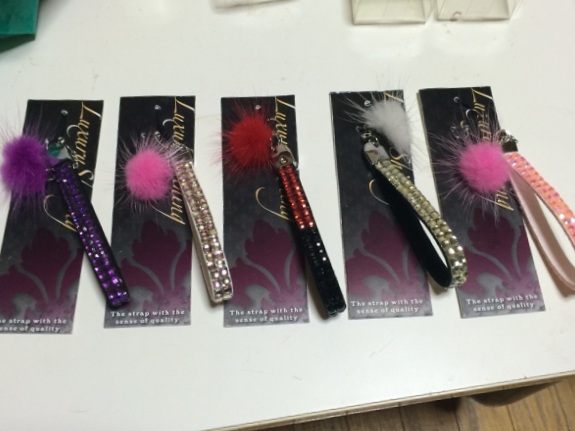 ストラップ ストーンガラス付き 5個セット 新品未使用品拍卖