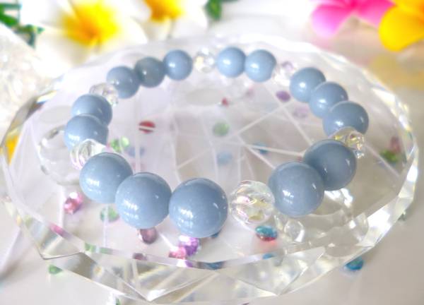 ★天使の微笑★心のやすらぎ★エンジェライト☆レインボーオーラ♪ ☆10mm☆ ★17cm★拍卖