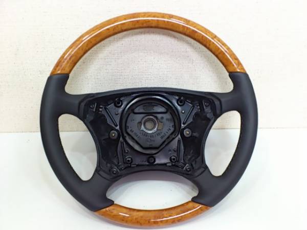 新品■ウッド/本革コンビステアリング■W220.W215■MP製.②拍卖