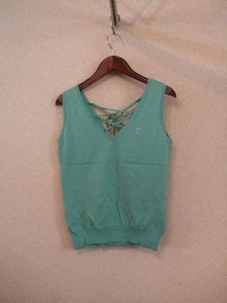 Barbie緑半袖ノースリーブコットン混ニット(USED)31015)拍卖