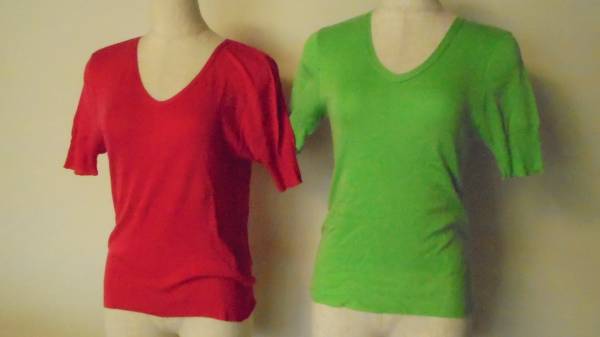 ズッカ ZUCCA コットン Tシャツ カットソー 2枚セット 赤緑拍卖