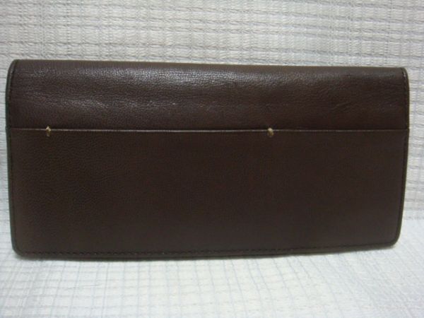 ☆新古品☆マーガレットハウエル/長財布ステッチ焦げ茶山羊革拍卖