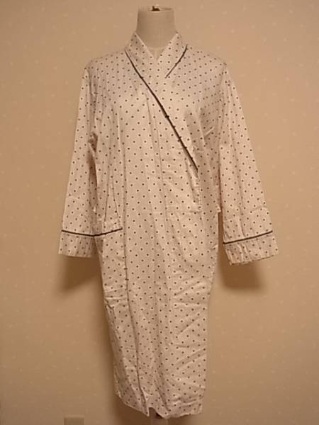 ◆ガウン◆HOUSE 日本製 コットン100 M 淡いピンクドット 拍卖