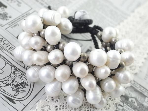 ★新入荷★パール&ブラスボールブレスレットW拍卖