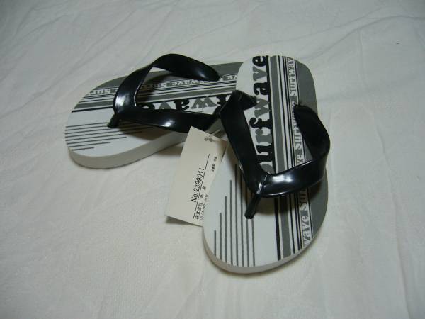 新品 かっこいい ビーチサンダル Surf wave 16 グレー拍卖