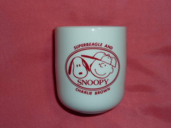 激レア!レトロ スヌーピー&チャーリーブラウン 湯のみ茶碗 (レッド)拍卖