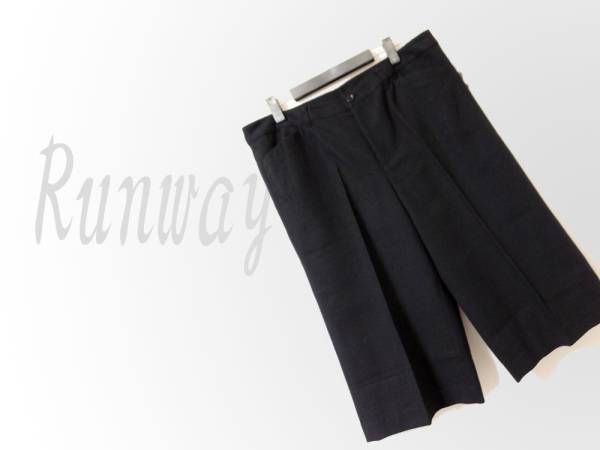 ●新品/クロップドパンツ/黒系/W92/ツイード/きちんと●f1649拍卖
