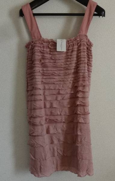 Mサイズ ツモリチサト★ワコール新品ワンピース ニット段フリル PINK キャミソール 送料185円追跡OK!拍卖