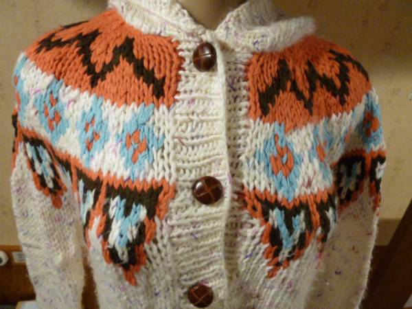 可愛い 雪柄 ノルディック柄 ピンク ニット セーター サイズM 防寒対策拍卖