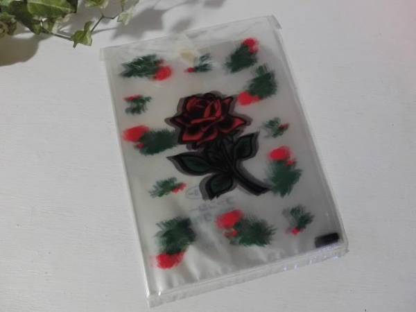 レトロビンテージ雑貨*A5バラ柄透明ビニールブックカバー8枚入り☆文具ファンシー拍卖