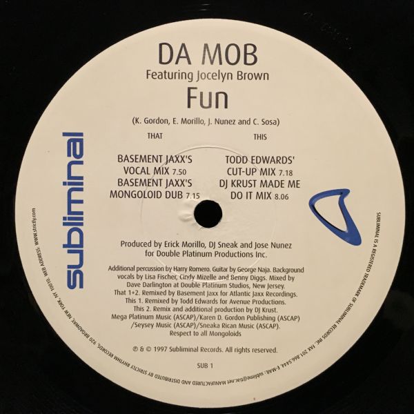 Da Mob Featuring Jocelyn Brown / Fun拍卖