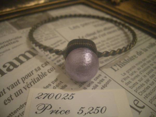 即決☆定価5250円☆ノースコーナーパープルコットンパール一粒バングル♪紫♪拍卖