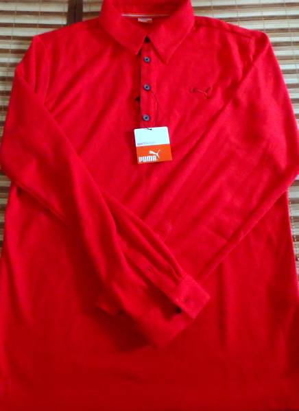 送料無料!高機能 プーマ ゴルフ オーセンティック 長袖ポロシャツ メンズ Sサイズ レッド拍卖