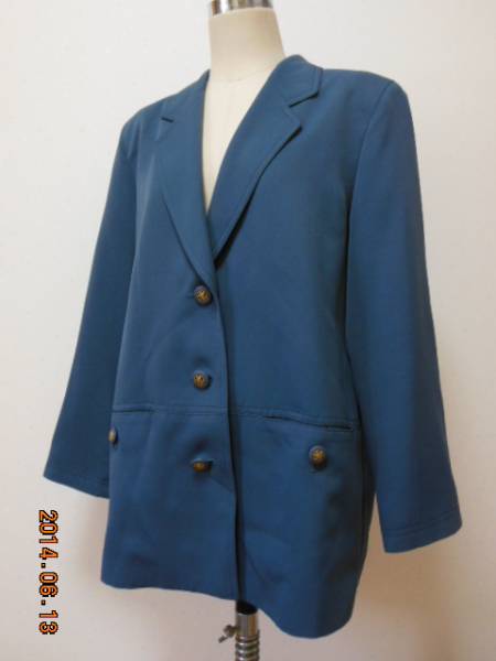 3つボタンジャケット/肩パット入り/ポリエステル/ボタン/M拍卖