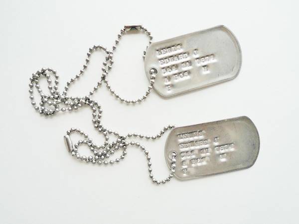 打刻込 .米軍実物プレート+米軍仕様チェーン拍卖