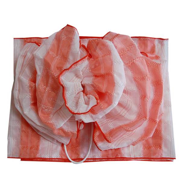 超簡単!浴衣に♪子供用花結び兵児帯/フラワーボール★オレンジ拍卖