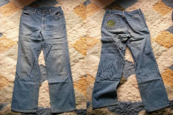 スマイルマーク ペイントされた 可愛い デニム ジーンズ拍卖