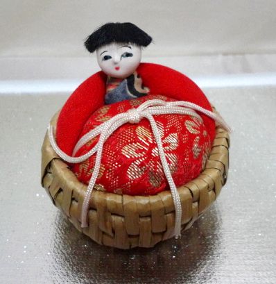 ミニチュア 籠入 人形 稚児 子供 ドール 昭和レトロ拍卖