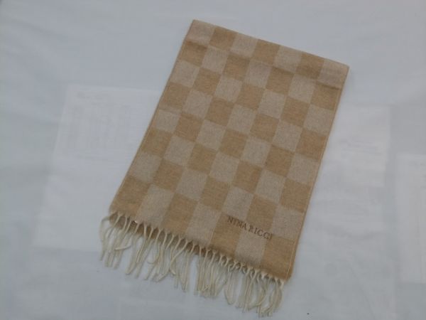 未使用品 ニナ・リッチ ドイツ製 カシミヤ マフラー 定価30000円拍卖