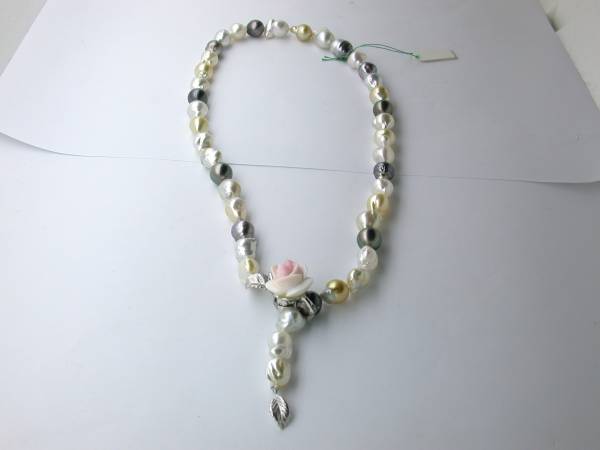 SV 白蝶貝パールネックレス、★マルチカラー【新品の本物】拍卖
