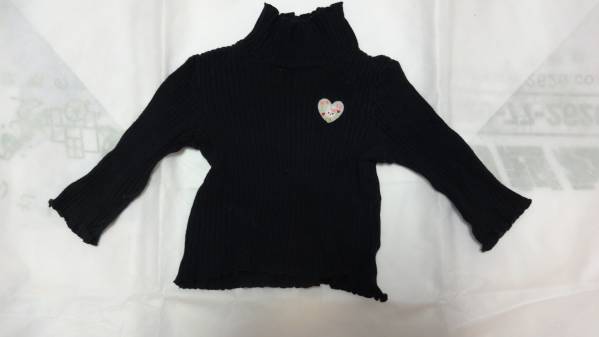 06KPニットプランナー タートルネックリブ長袖カットソー 95 黒拍卖