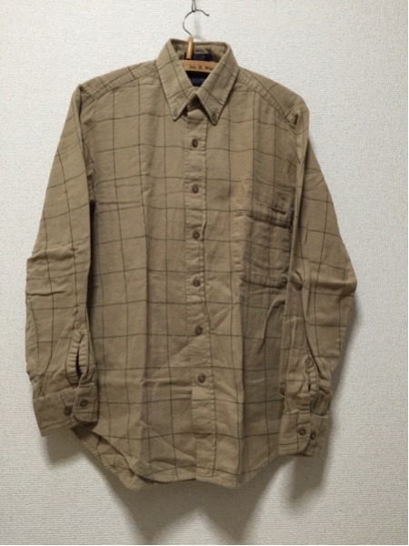 USA古着 ボタンダウンシャツ SHAVERLAKE 長袖シャツ チェック柄シャツ Sサイズ 茶系拍卖