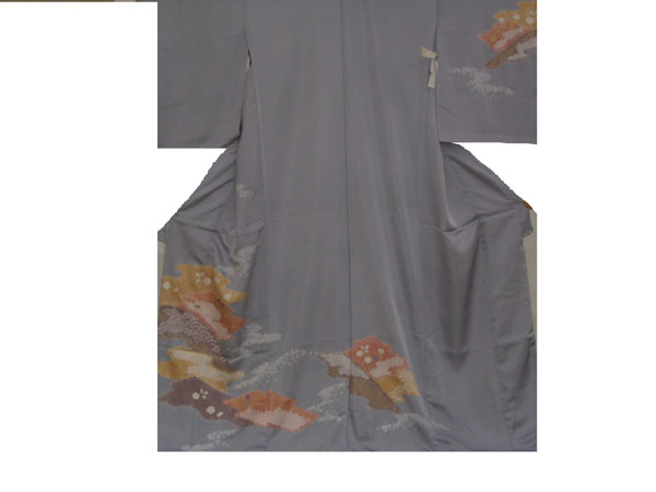 絞りと友禅と刺繍のコラボ 訪問着老舗の拘り逸品未仕立て品拍卖