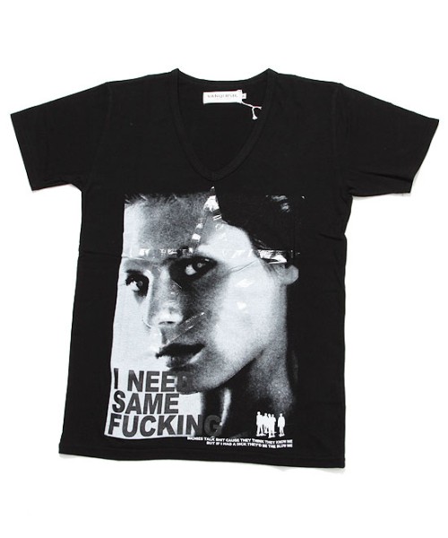 新品未使用VGC599サイズM日本製Made in Japan【VANQUISH紳士STAR FACE Vネック半袖Tシャツブラック】メンズ拍卖