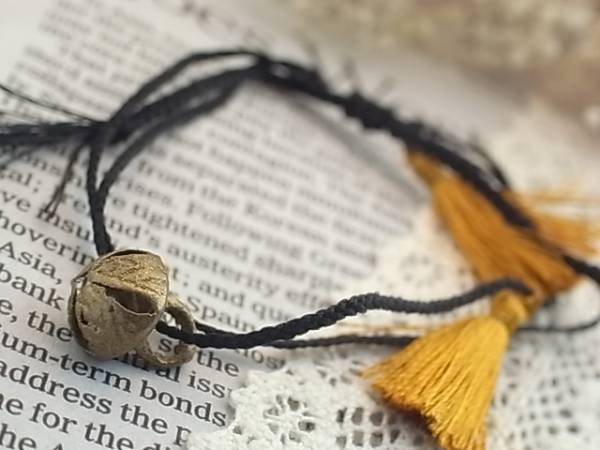 ◆sale◆コットン紐フリンジブレスレット◆クロ拍卖