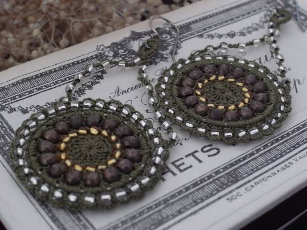 ◆新入荷◆ハンドメイドカギ針ピアスK拍卖