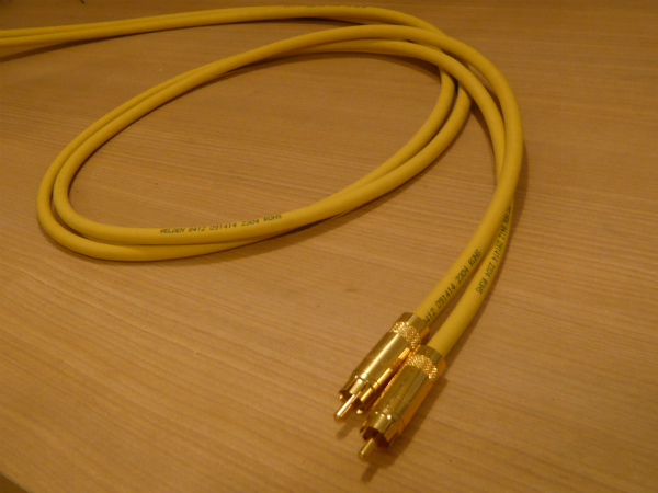 ★ 即決 ペア RCAケーブル 50cm BELDEN 8412 黄 NYS352AG 金メッキ (L.R識別処理可) ★拍卖
