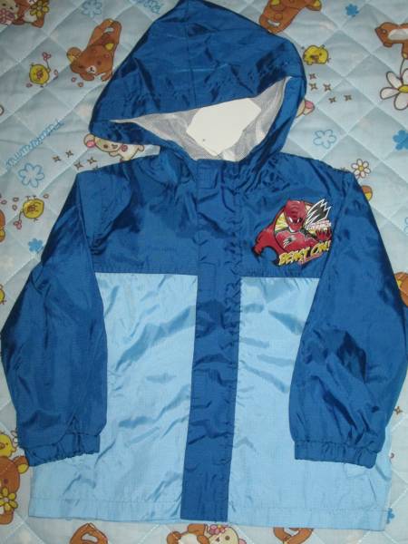 ◇新品!ゲキレンジャー長袖ナイロンパーカ100ポケッタブル◇拍卖