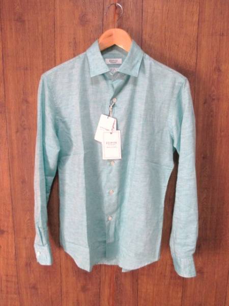 ☆EDIFICE/エディフィス 麻混 シャツ 長袖/メンズ/44(S)☆新品拍卖