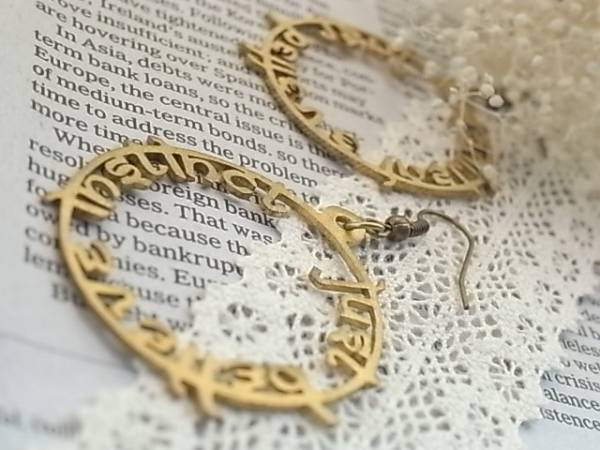 ◆未使用品◆真鍮・ロゴ・ピアス拍卖