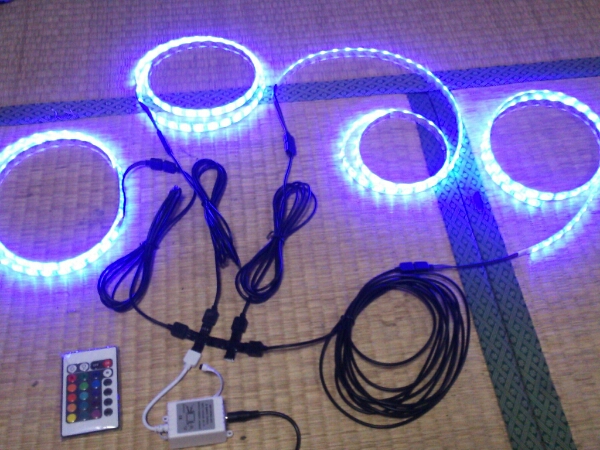 LEDテープ レインボー RGB 1m4本&コントローラー拍卖