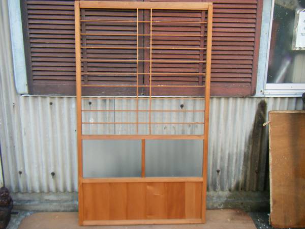 最終値下げ!M2753 ③レトロガラス障子戸 木製 京都古民家 アンティーク建具拍卖