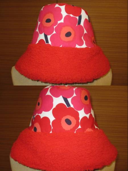 国内発送★ハンドメイド★マリメッコ生地×ボア・ハット拍卖
