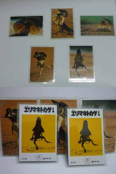 レア エリマキトカゲくん 5種 5枚 ラミネート カード 昭和レトロ拍卖